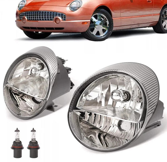 HECASA Headlights Set Driver Passenger For Ford Thunderbird 2002 2003 2004 2005