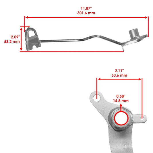 Caltric Forged Rear Brake Pedal Lever For Yamaha Banshee 350 YFZ350 1987-2006