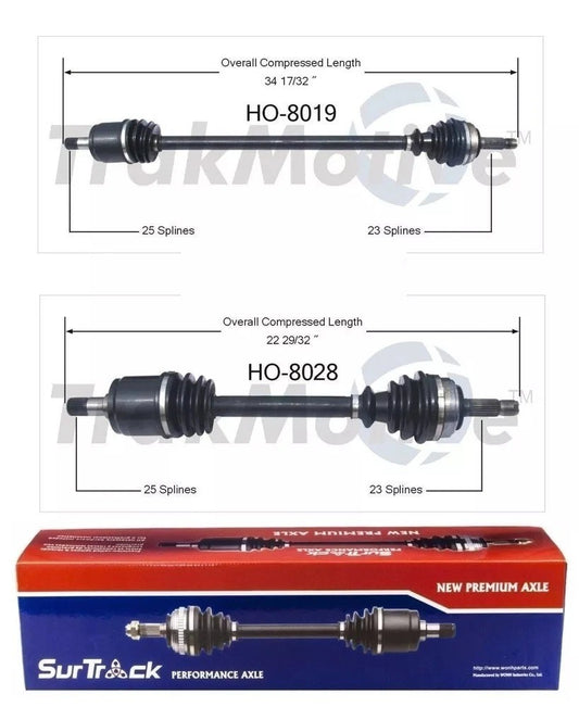 For Honda Civic FWD 84-87 Pair of Front CV Axle Shafts Assemblies TRAKMOTIVE Set