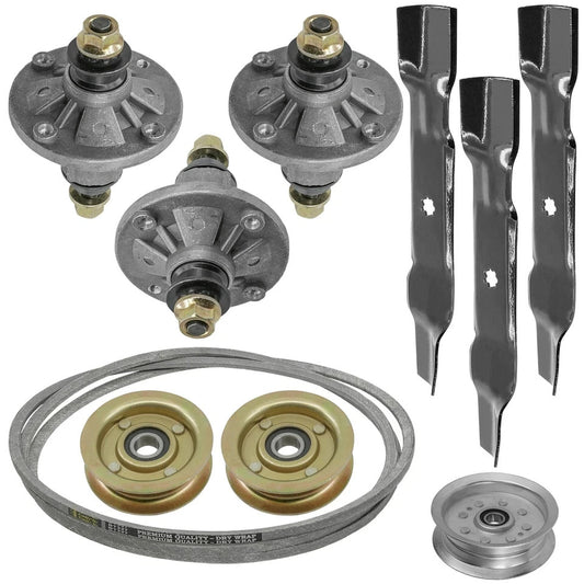 Caltric 48" Deck Spindle Blade Belt Pulley Kit For John Deere LA145 LA155 LA165