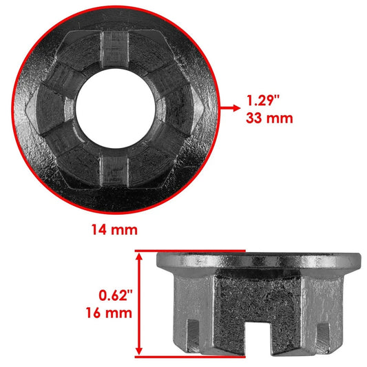 2x Front Axle Castle Nut w/Pin Honda Sportrax TRX400EX 1998-08/ TRX450ER 2006-14