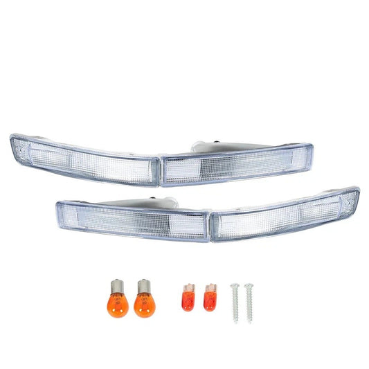 New Chrome Front Bumper Signal Lights LH & RH W/Bulbs For 1990-1994 Lexus LS400