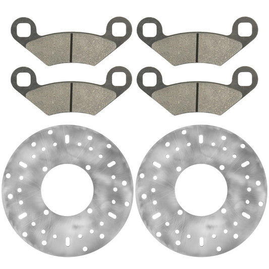 2 Front Brake Disc Rotor And Pads for Polaris Sportsman 700 2002 2003 2004-2007