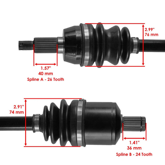 Caltric Front Left & Right CV Joint Axle For Polaris Ranger XP 900 2013-2019