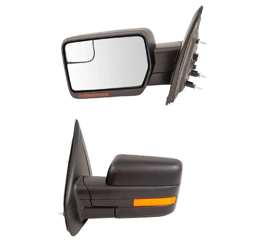 Mirror Power Heated LED Signal Textured Black Driver Side Left LH for 11-14 F150