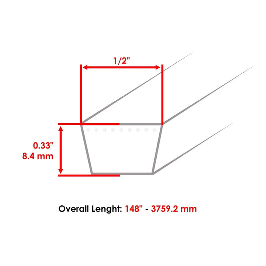 52" Deck Belt for Toro 74539 74549 74559 74569 74575 74589 79549 GrandStand