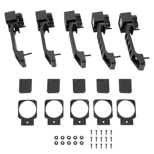 HECASA 5PCS Exterior Door Handles Powder Coated For Jeep Wrangler JK/JKU 07-18
