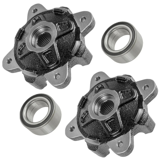 Front Left Right Wheel Hubs And Ball Bearings for Polaris RZR 4 XP 900 2012-2013