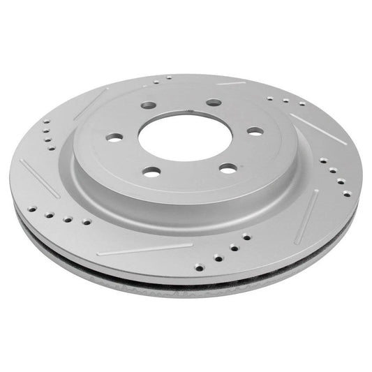 Performance Rear Drilled Slotted Coated Brake Rotor Set for Ford Lincoln