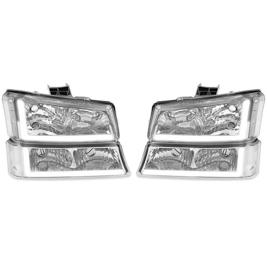 For 03-06 07 Chevy Silverado Avalanche 1500-3500 LED DRL Headlight Bumper Lamps