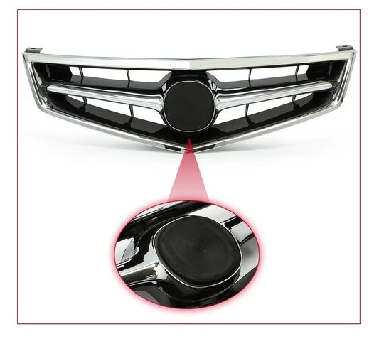 Fits Acura TSX 2006 2007 2008 Front Bumper Upper Grille W/Chrome Molding