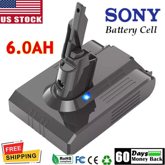 6000mAh 21.6V Replacement Battery for Dyson V7 Animal V7 Extra V7 Trigger