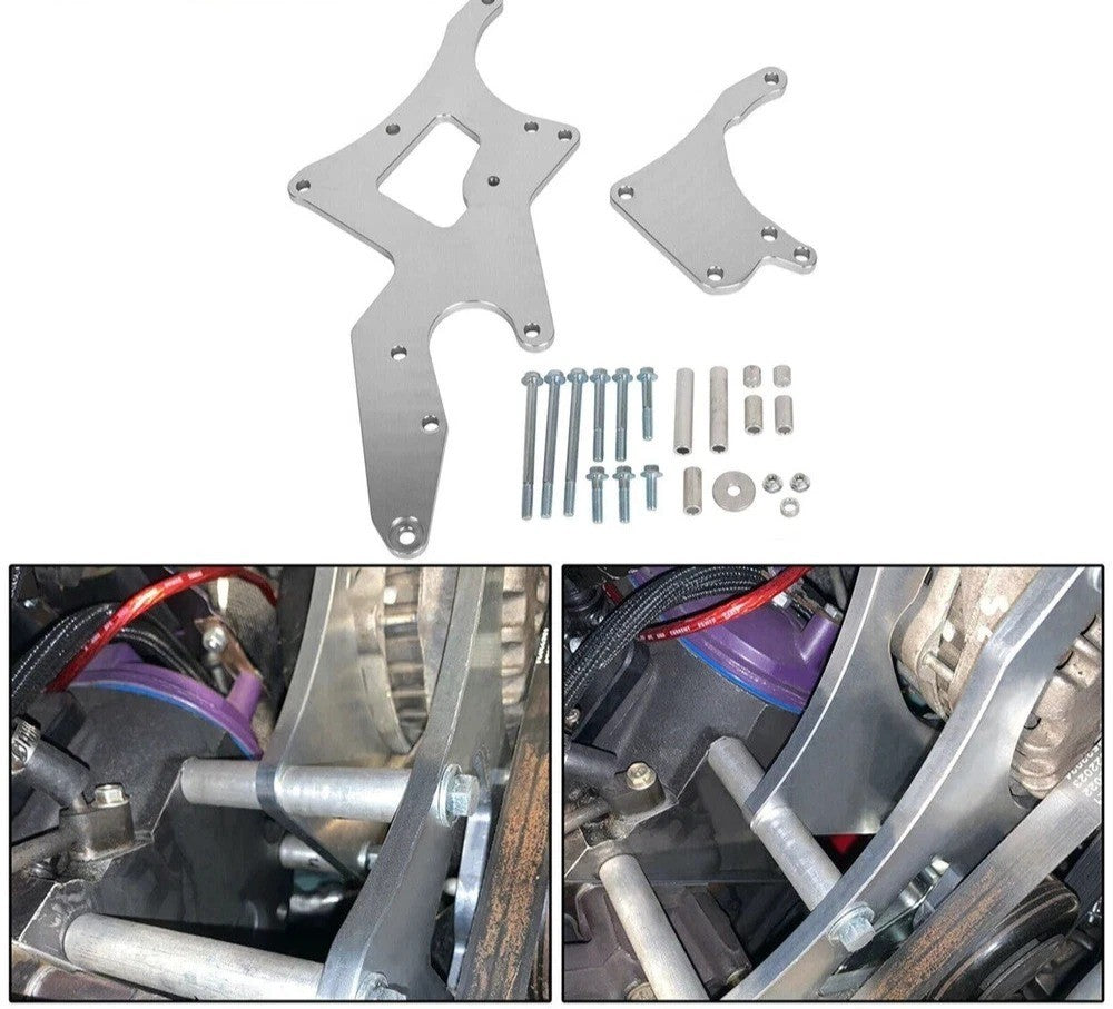 HECASA For LS Engine Serpentine Bracket Power Steering Pump Swap Conversion