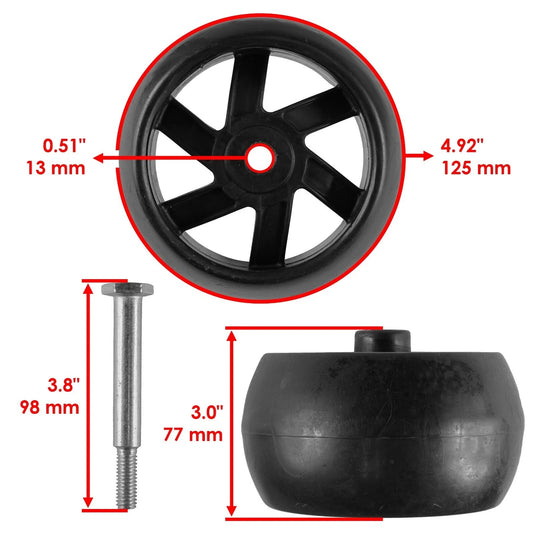 Deck Wheels for Husqvarna YTH24K48 YTH24K54 YTH24V48 YTH24V54 / 589527301 Qty4