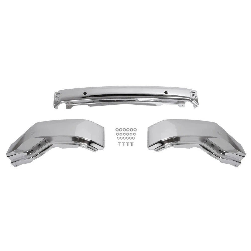 For GMC Sierra 1500 2019-2022 Chrome Front Bumper Face Bar With Park Assist Hole