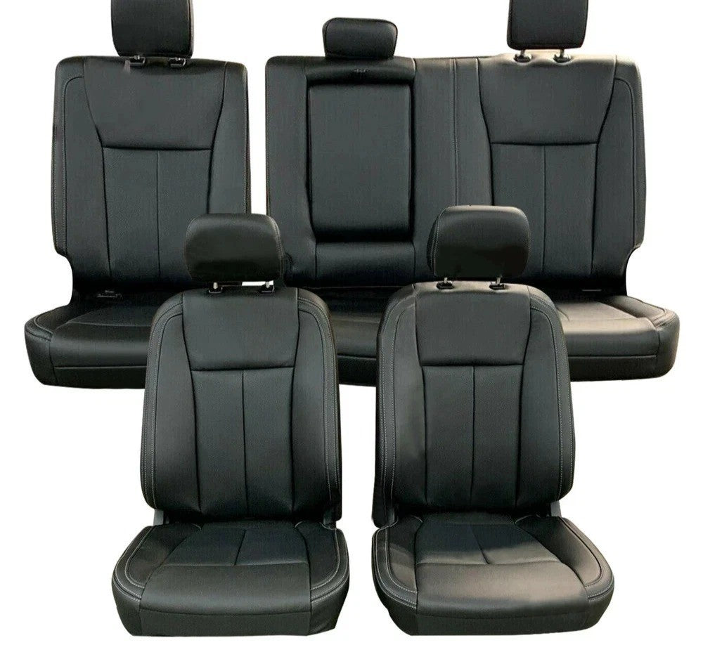 HECASA Full Car Seat Covers Kit For 15-22 Ford F150 Super Crew Cab with Armrest