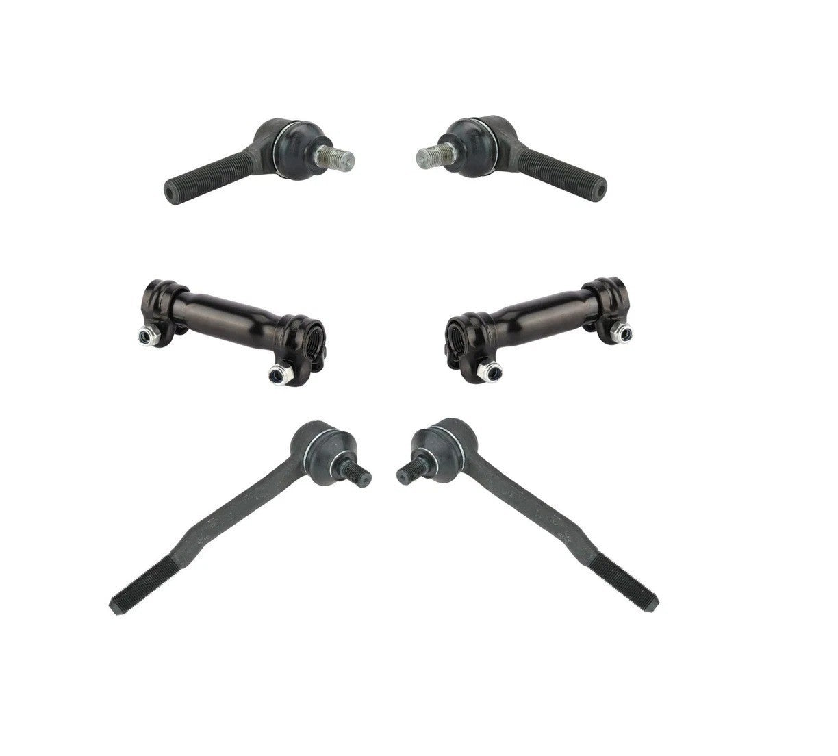 Front Inner Outer Tie Rod End Adjuster Steering Kit Set 6pc for T100 4Runner 4WD