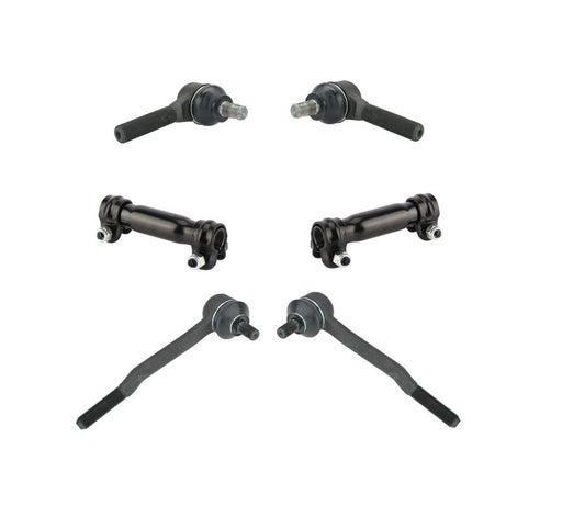 Front Inner Outer Tie Rod End Adjuster Steering Kit Set 6pc for T100 4Runner 4WD