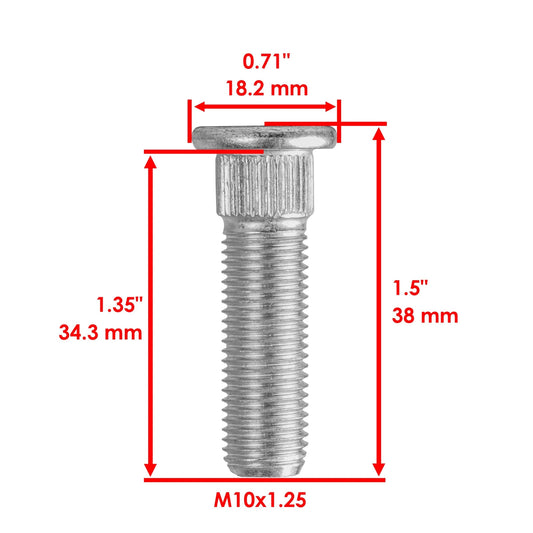 8 Rear Wheel Stud Bolt Serration For Yamaha YFZ450 2007-2013 / YFZ450R 2009-2026