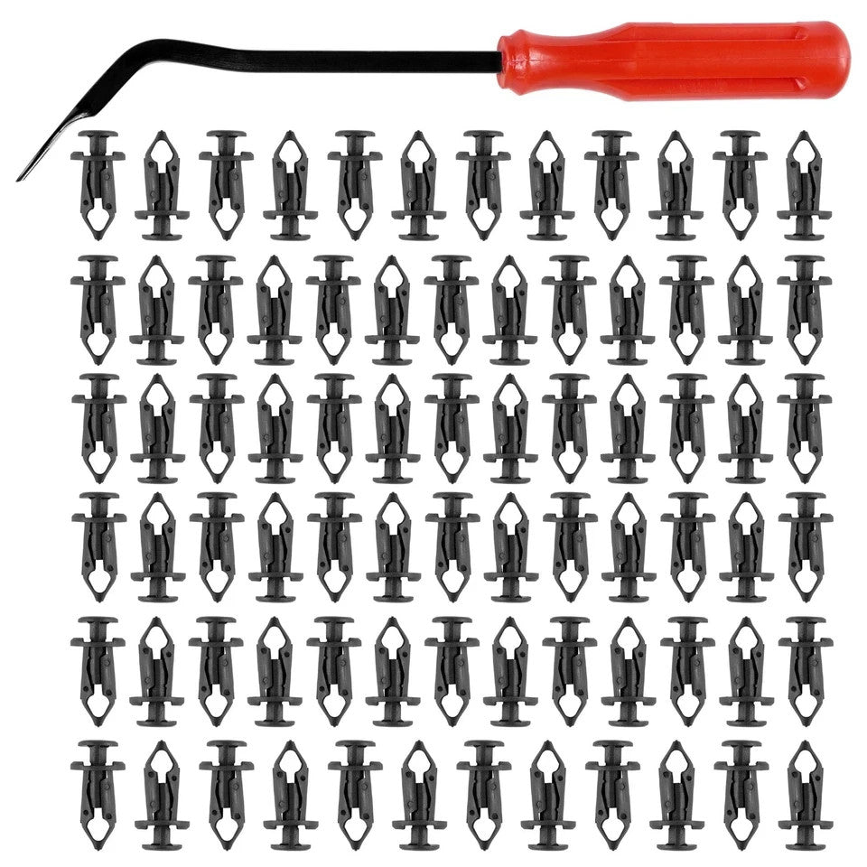 100 Fender Rivet Clips w/ Tool for Polaris RZR XP Turbo / RZR XP 4 Turbo 7661855