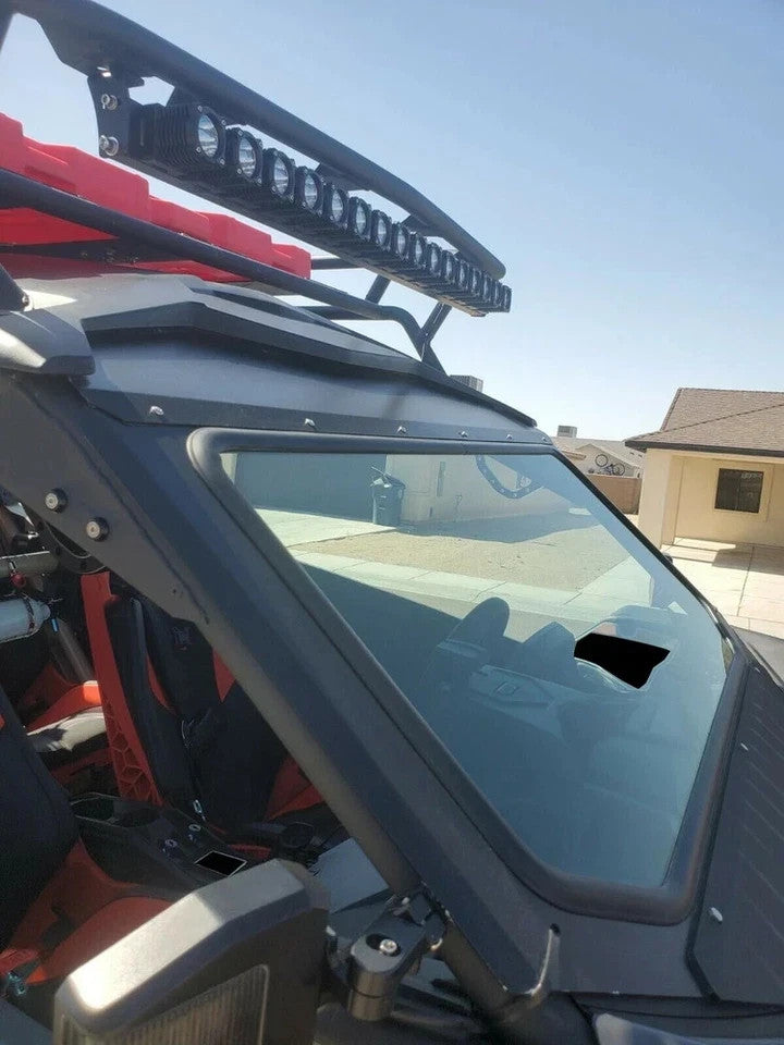 HECASA Glass Windshield Black Full Size For Can Am Maverick X3 UV Protect