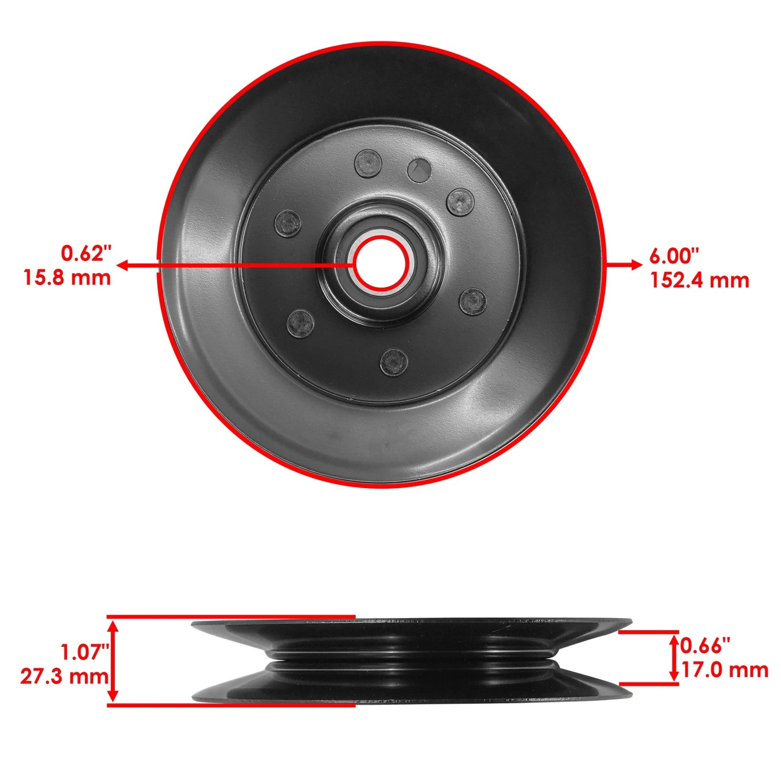 Caltric 1-603805 99-4638 1-633166 Engine Idler Pulley For Exmark Zero-Turn Mower