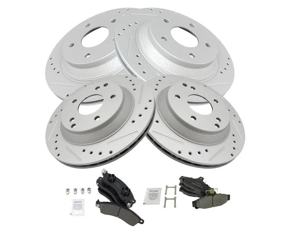Font & Posi Ceramic Brake Pad & Performance Drilled Slotted Zinc Rotor