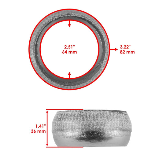Muffler Gasket Double Spherical 2.5" Donut Seal for Polaris 3610236