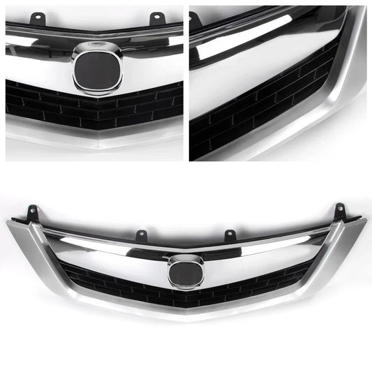 Fit For 2009 2010 Acura TSX Front Upper Grille Grill Mesh Cover Chrome Molding