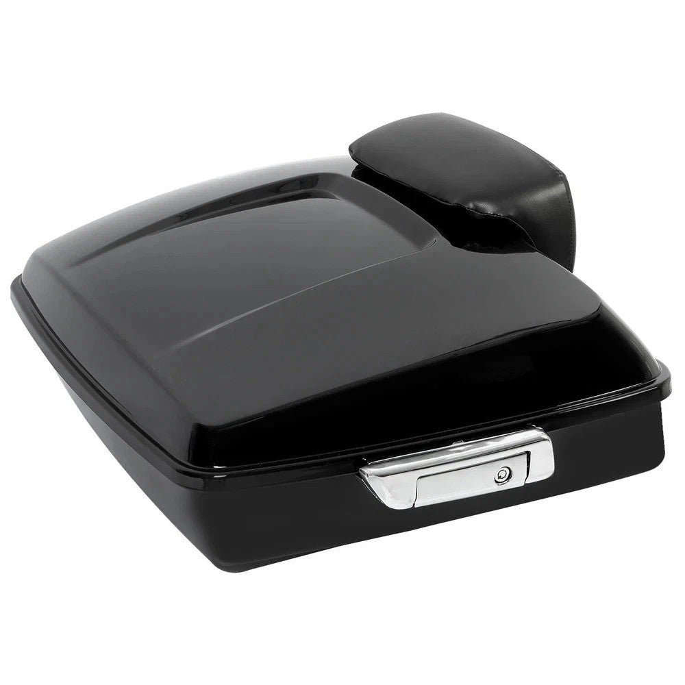 Black Chopped Pack Trunk Backrest For Harley Touring Street Road Glide 2014-2026