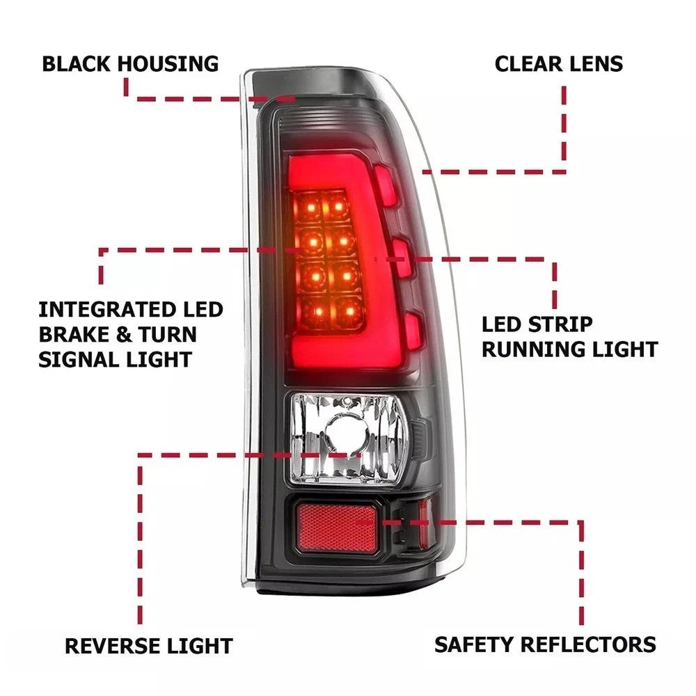 HECASA LED Tail Lights For 99-2006 02 Chevy Silverado GMC Sierra 1500 2500 3500
