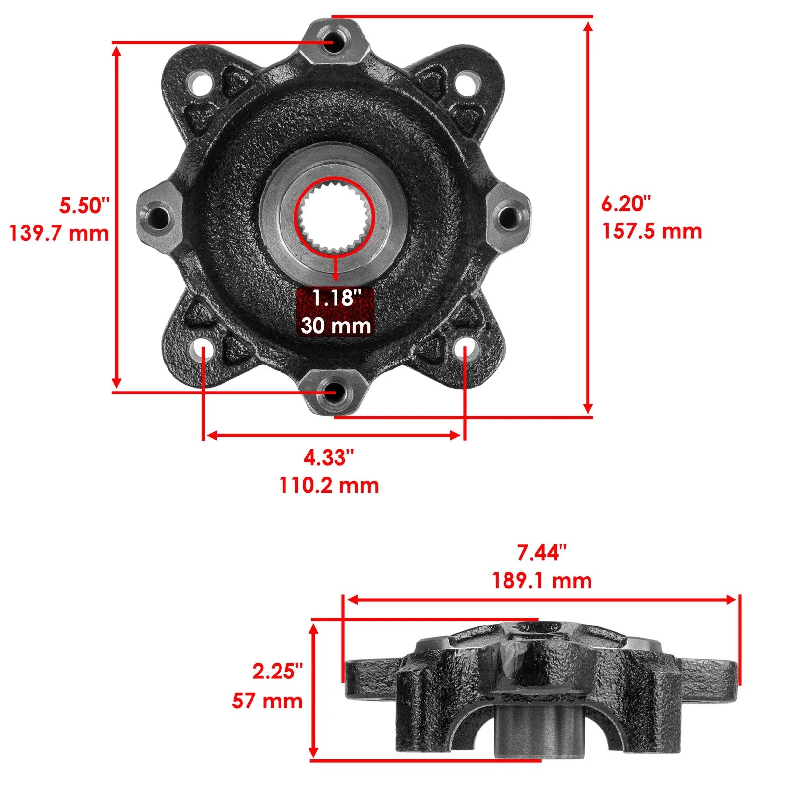 Front Left Right Wheel Hubs And Ball Bearings for Polaris RZR 4 XP 900 2012-2013