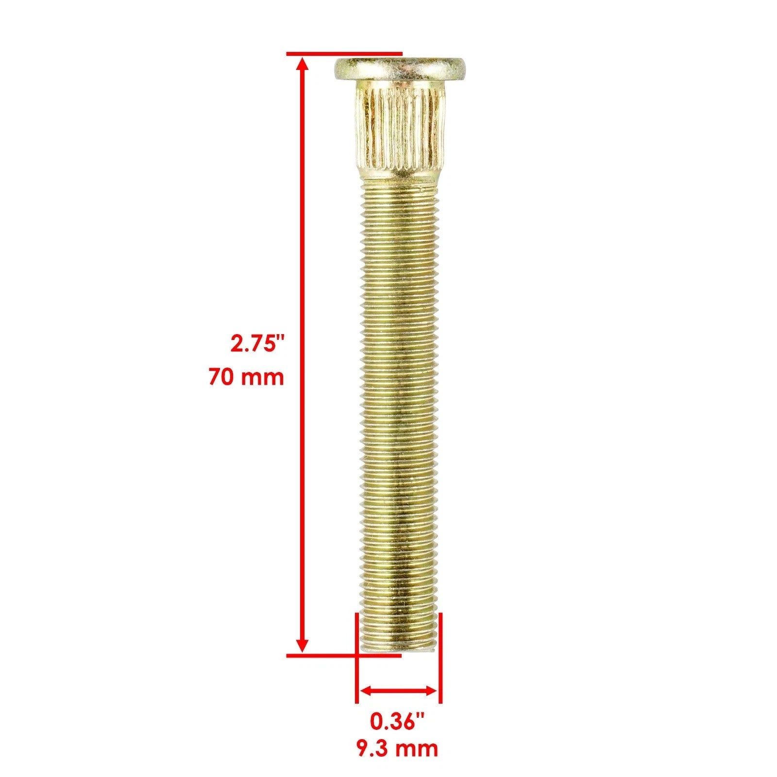 16 Studs Front Rear Wheel Hub Studs for Polaris RZR S 800 EFI 2009 2010 - 2014