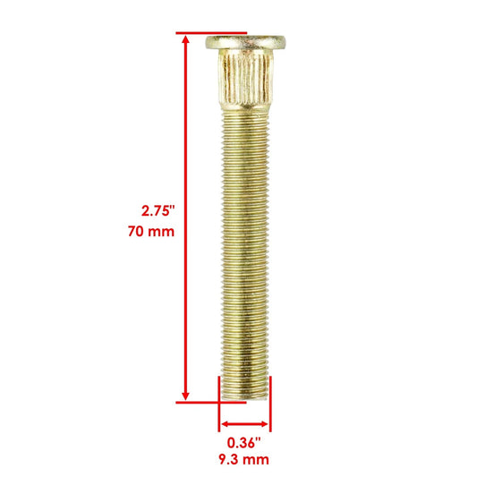 16 Studs Front Rear Wheel Hub Studs for Polaris RZR S 800 EFI 2009 2010 - 2014