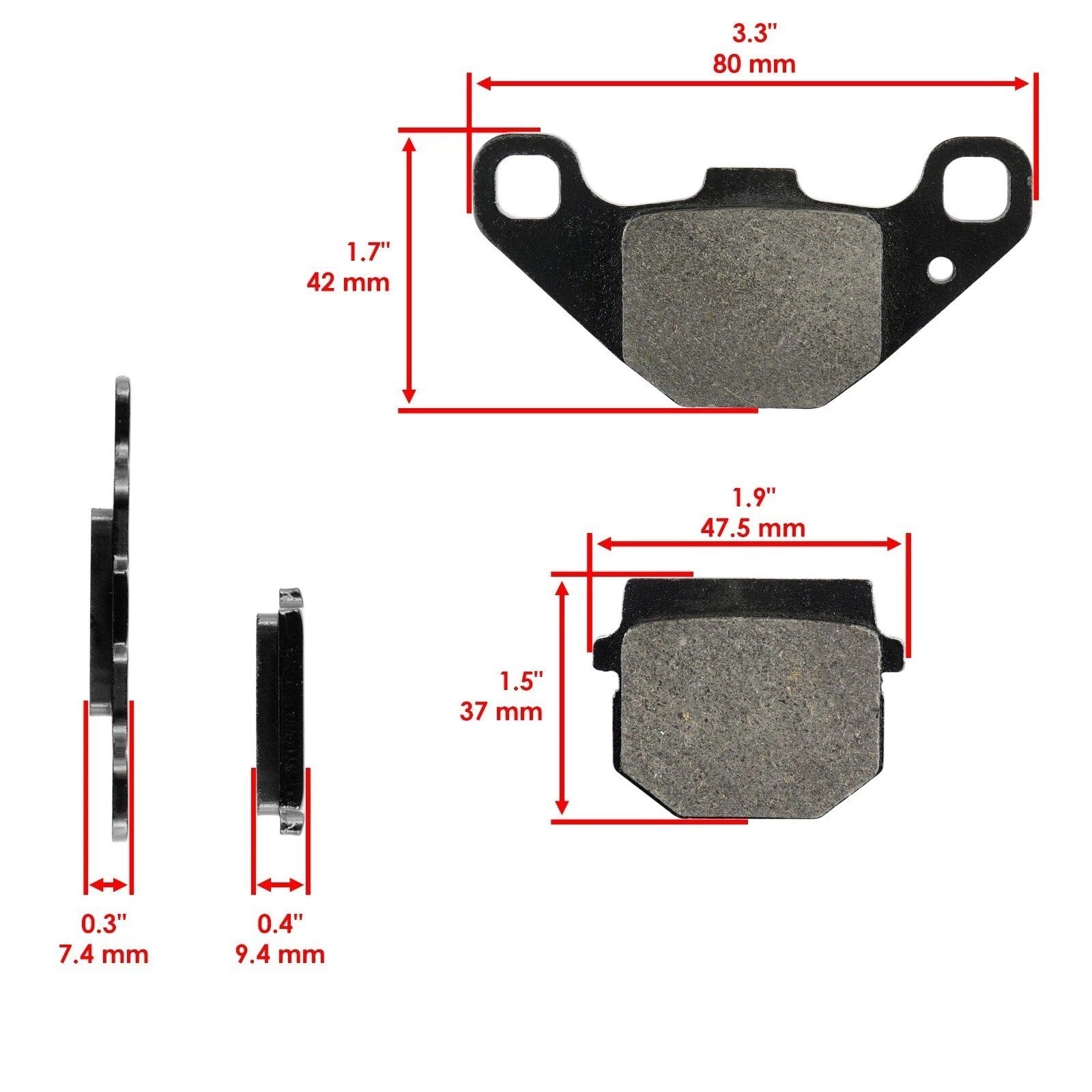 Front Brake Pads for Polaris Phoenix 200 2005-2020 / 0454664 0454293