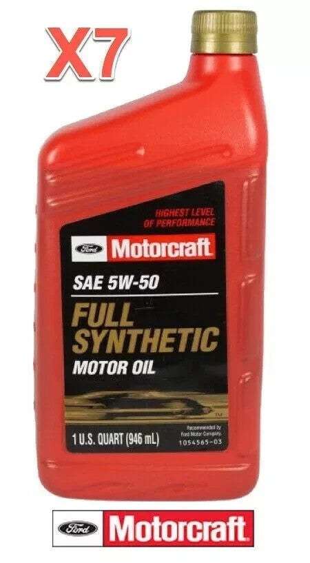 7 Quarts Motor Oil OEM FORD MOTORCRAFT Full Synthetic SAE 5W-50