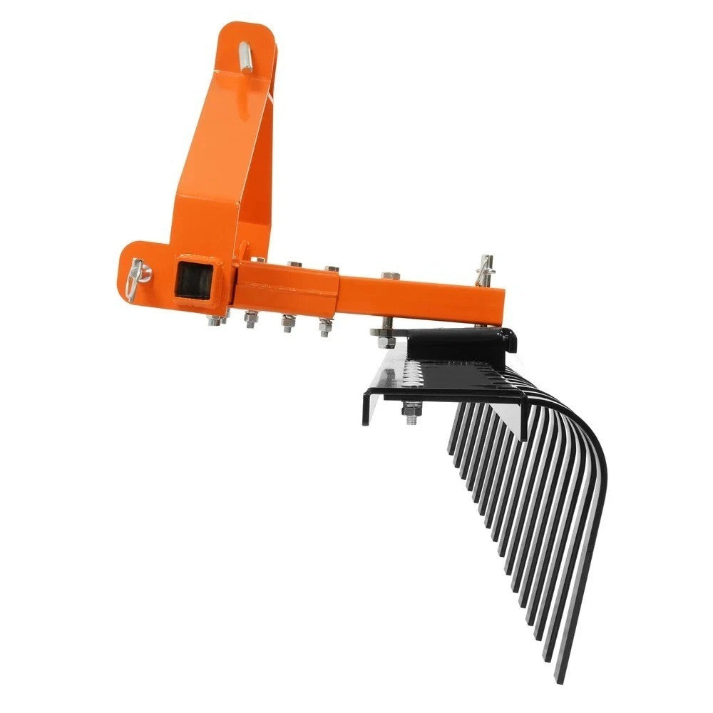 Grass Comb Garden Tool 50" Tractor Landscape Rake 3-Point Tow-Behind Rake