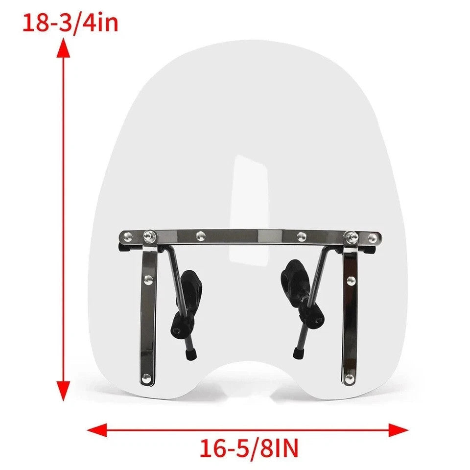Motorcycle Large Clear Windshield For Harley Honda Magna Shadow Spirit 19"x17"