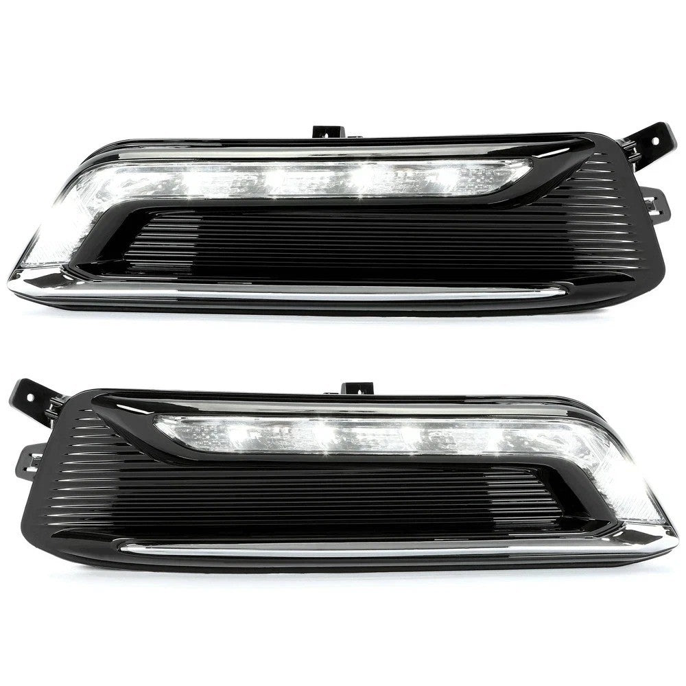 HECASA For Chevy Impala 2014-2020 Clear LED DRL Fog Light +Wiring+Switch LH & RH