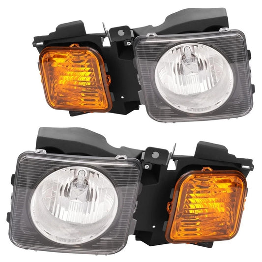 HECASA Headlights Driver & Passenger Side For Hummer H3 Sport Utility 2006-2010