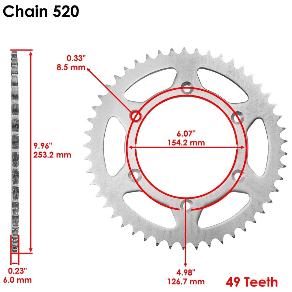 Gold O-Ring Drive Chain & Sprockets Kit for Suzuki RM-Z450 RMZ450 2005-2007