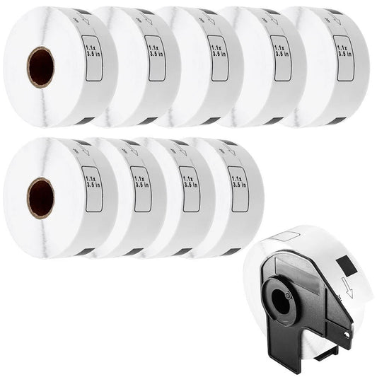 10x Thermal Address Label DK-1201 DK1201 for Brother Label Printer 1-1/7"x3-1/2"