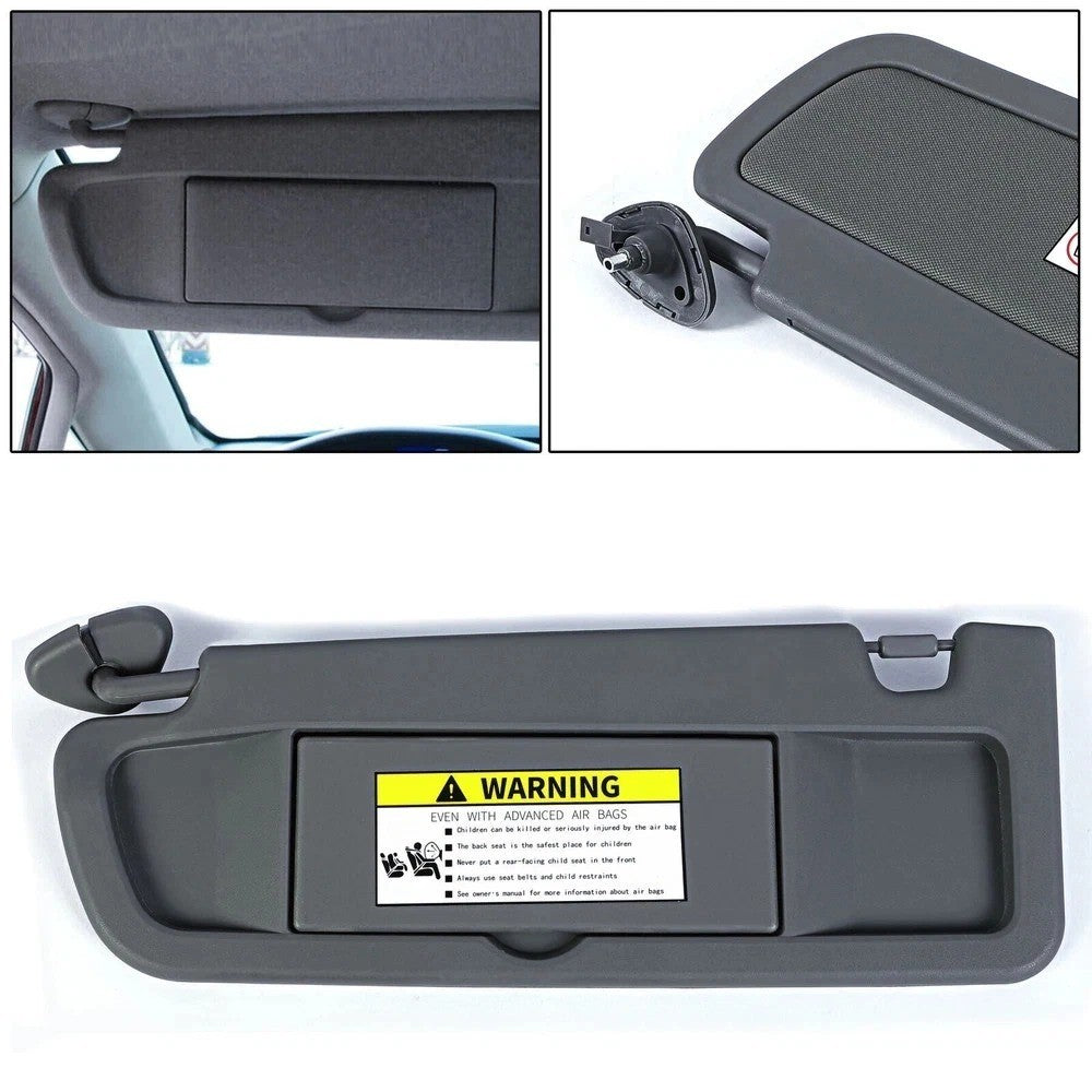 HECASA New Left Driver Side Dark Gray Sun Visor For 2006-2011 Honda Civic