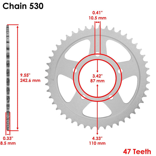 Blue O-Ring Drive Chain & Sprockets Kit for Suzuki GSX600F Katana 600 1998-2006