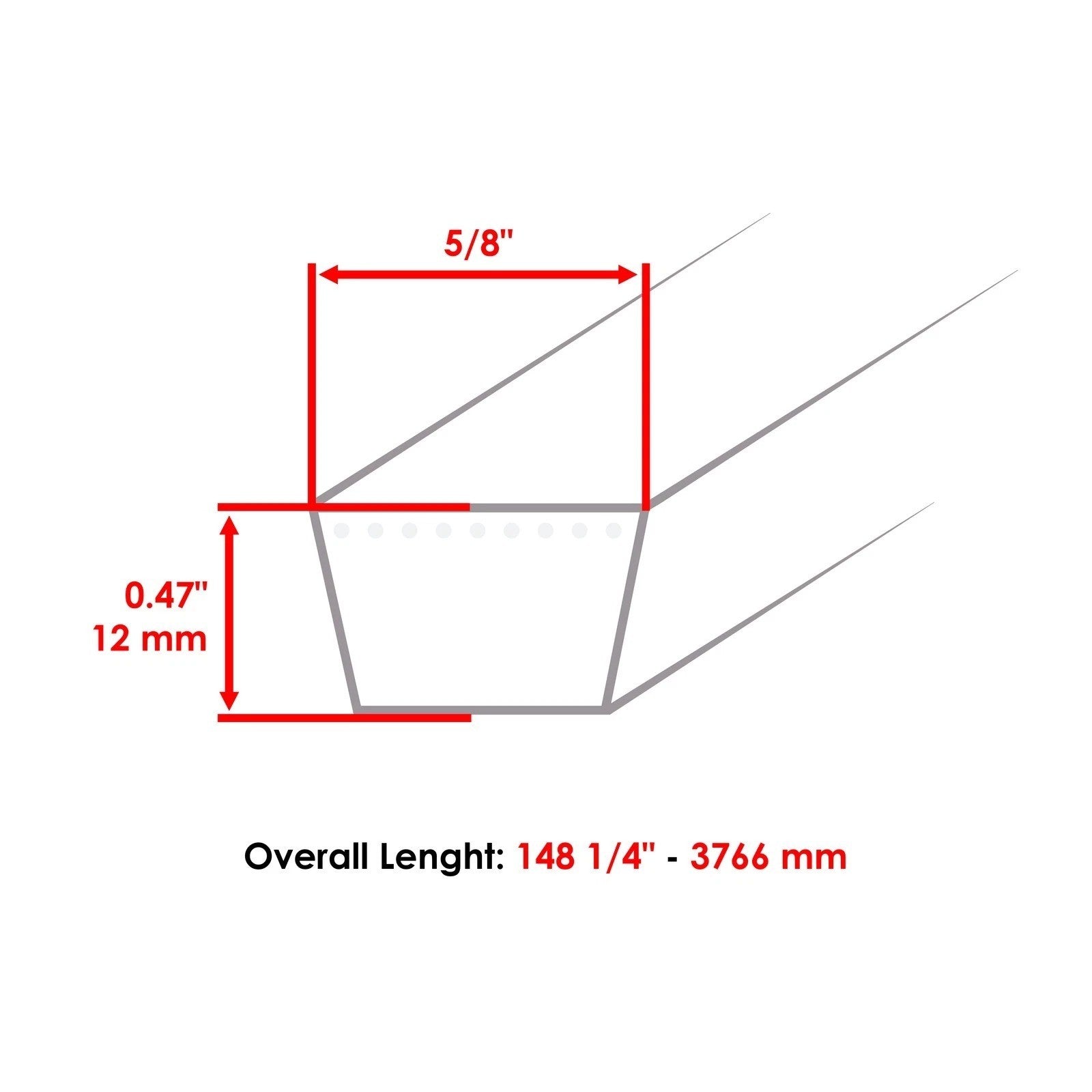 Caltric 754-04329A 954-04329A 954-04329 Aramid Deck Belt for MTD Cub Cadet Mower