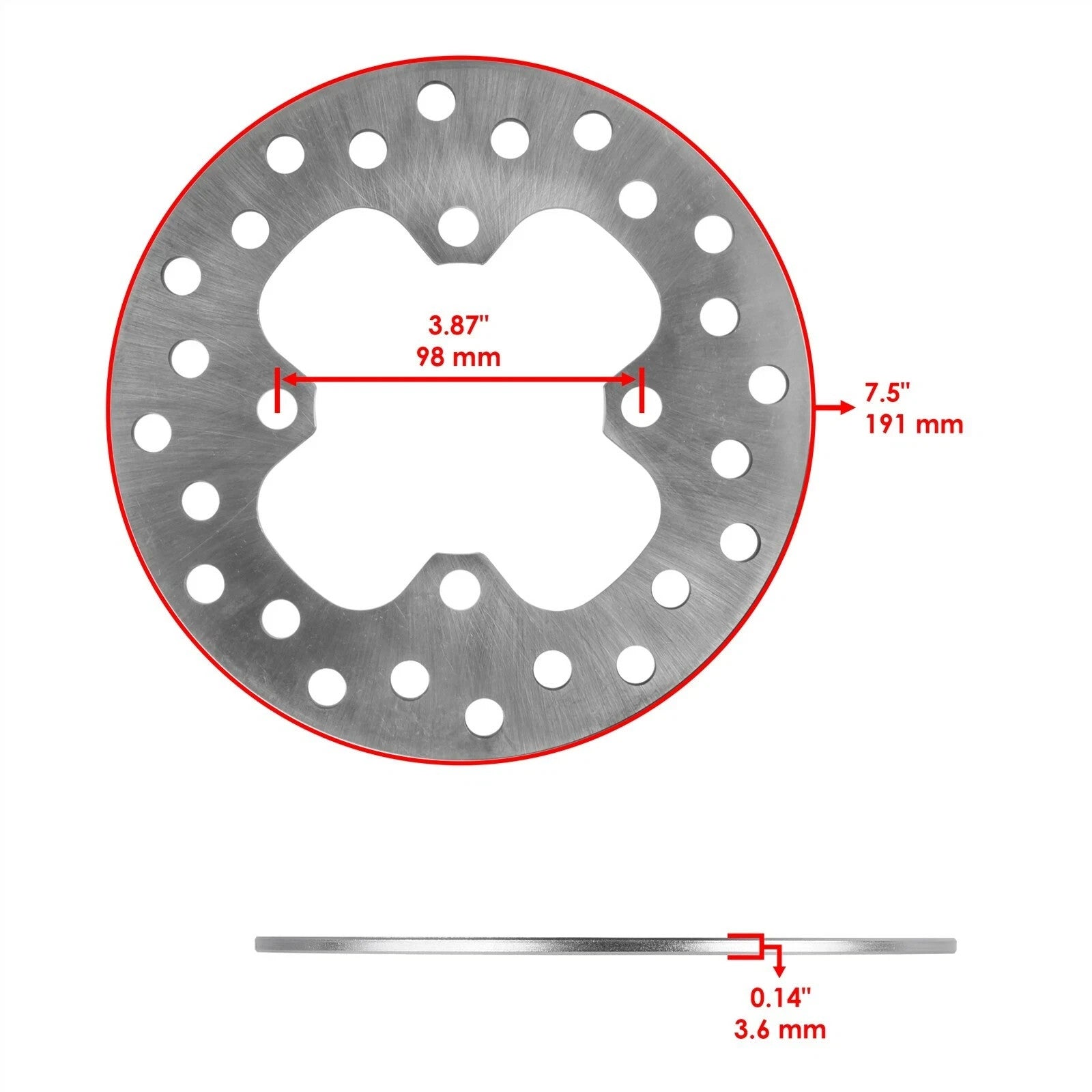 2 Front Brake Disc Rotor for Honda Rancher 420 TRX420FE1 4x4 ES 2014 2015 - 2022