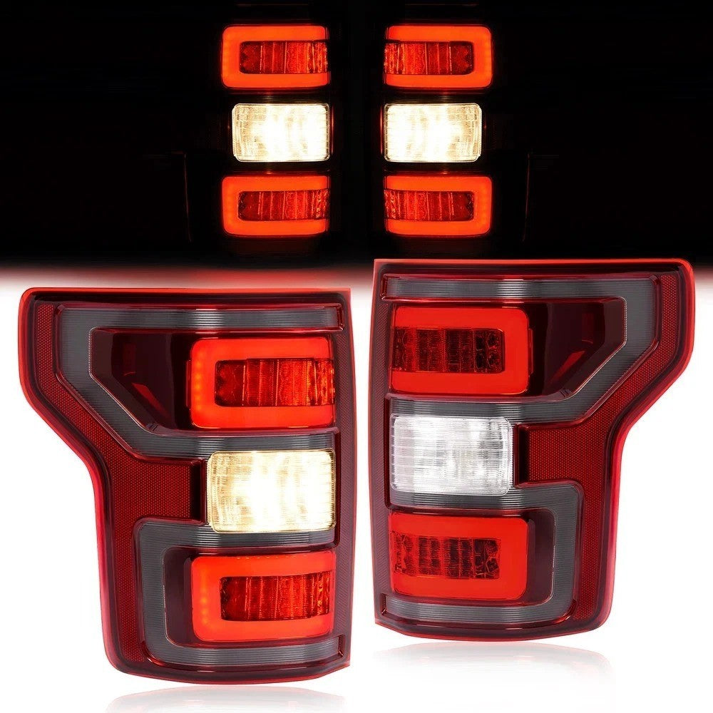 LED Tail Lights For Ford F-150 F150 Pickup XL XLT 2018-2020 Brake Lamps w/Bulb