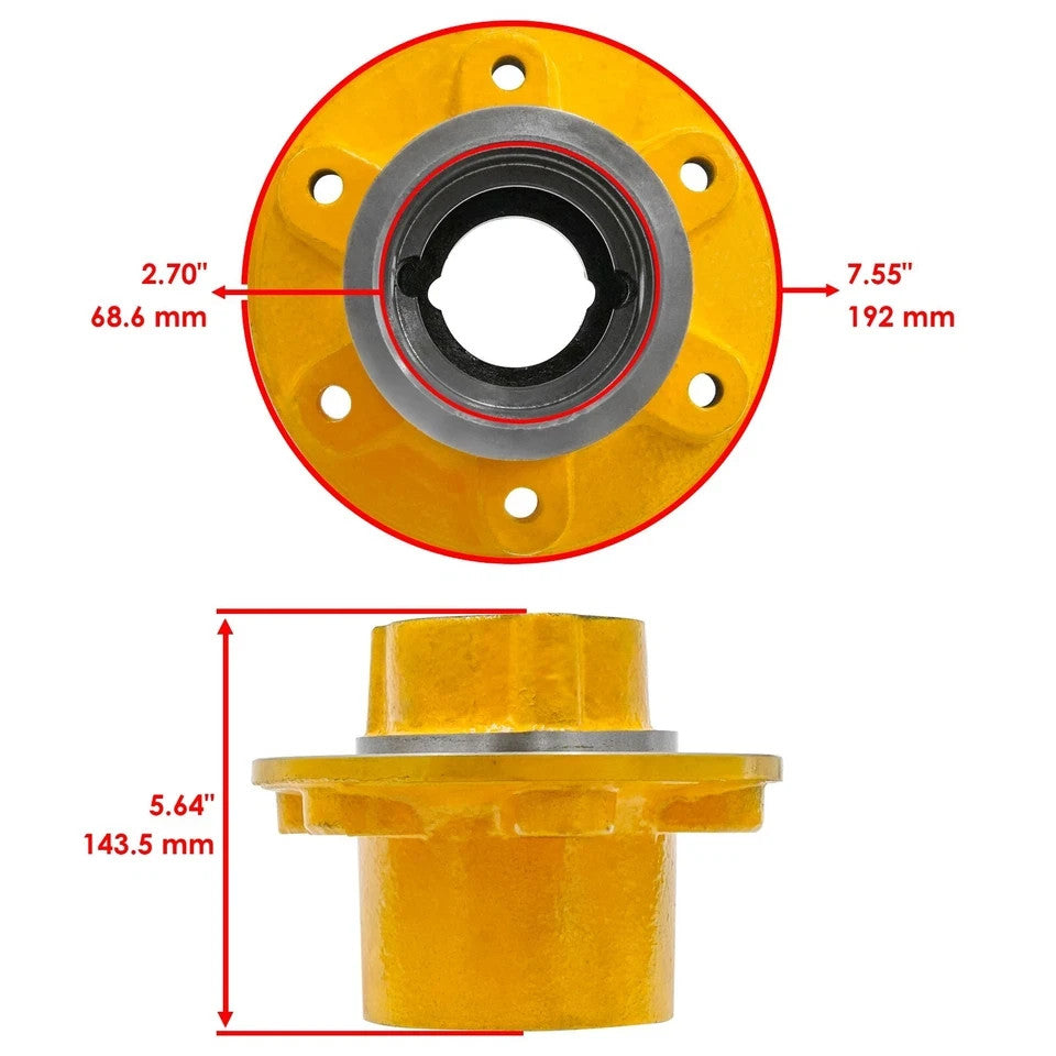 Front Wheel Axle Hubs for John Deere 4000 4020 4030 4040 4230 4240 6-Bolt Hub