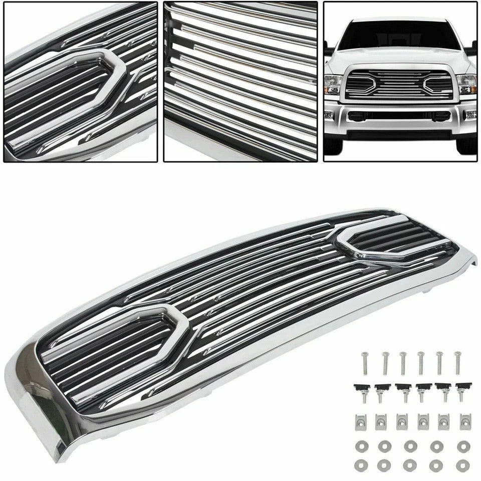 For 06-09 Dodge RAM 2500 3500 06-08 1500 Front Hood Chrome Big Horn Grille+Shell