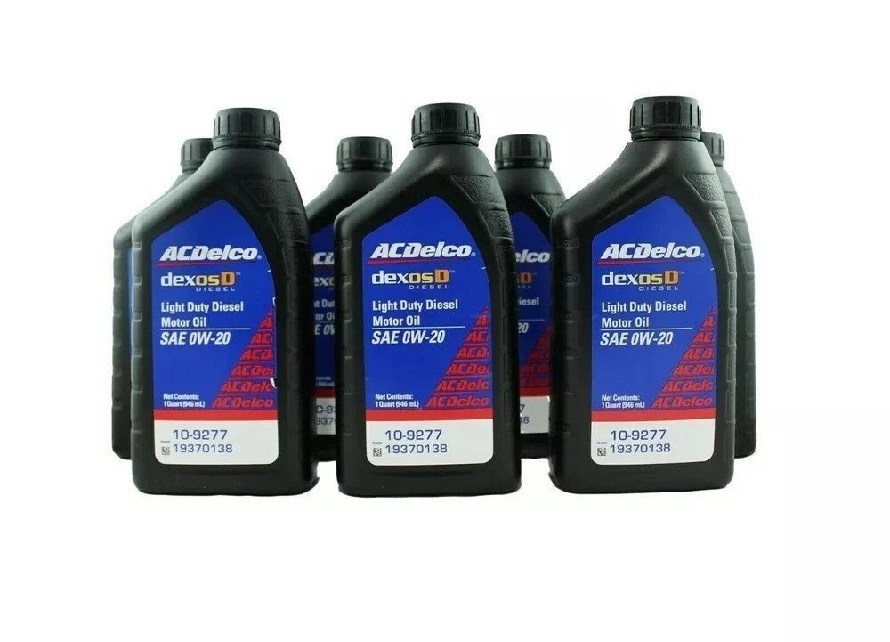 7x AC DELCO 3.0L LM2 DURAMAX DIESEL 0W-20 DEXOS D APPROVED OIL 19370138 10-9277